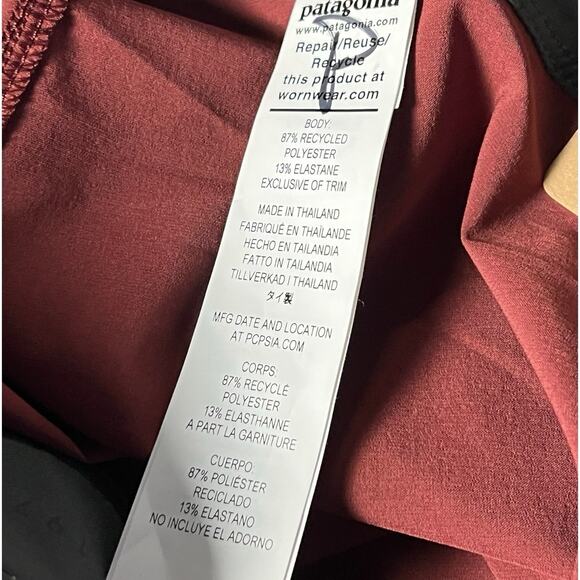 NWT Patagonia Men Hydropeak Boardshorts 18" Red Tan Swim Trunks Size 44 Slim Fit - Picture 4 of 8